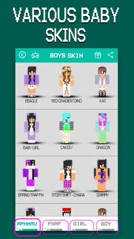 Game screenshot Baby Skins - Aphmau & FNAF Daycare Minecraft PE mod apk