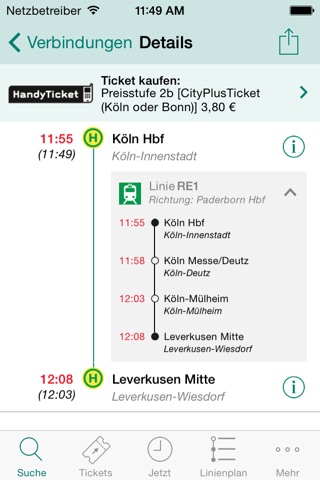 VRS Auskunft screenshot 3