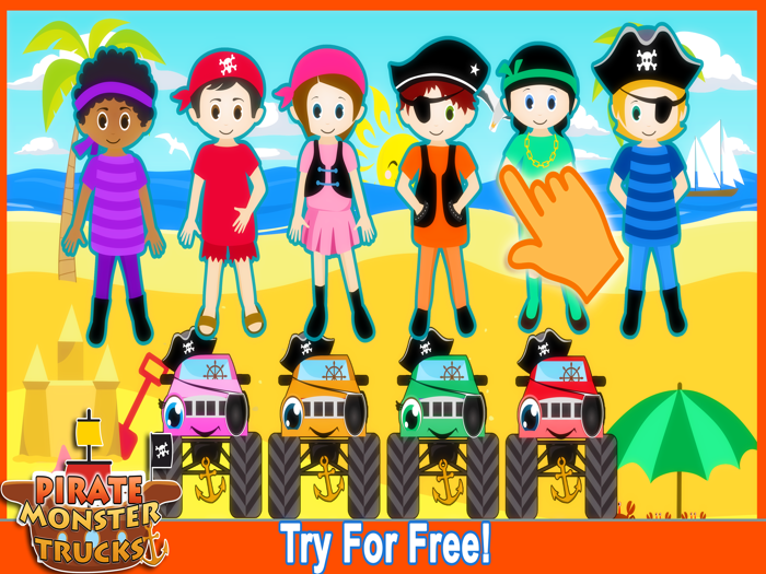 Pirate Preschool Monster Trucks  - Solve puzzles