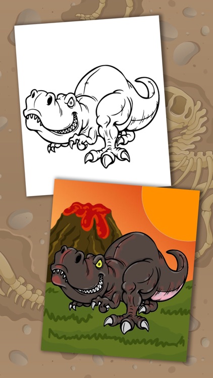 Paint magic dinosaurs – coloring drawings