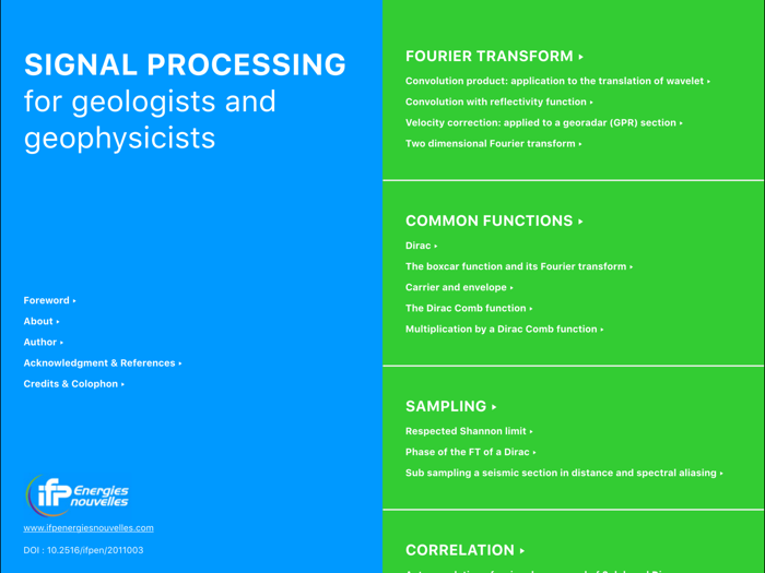 Signal Processing for geologists and geophysicists