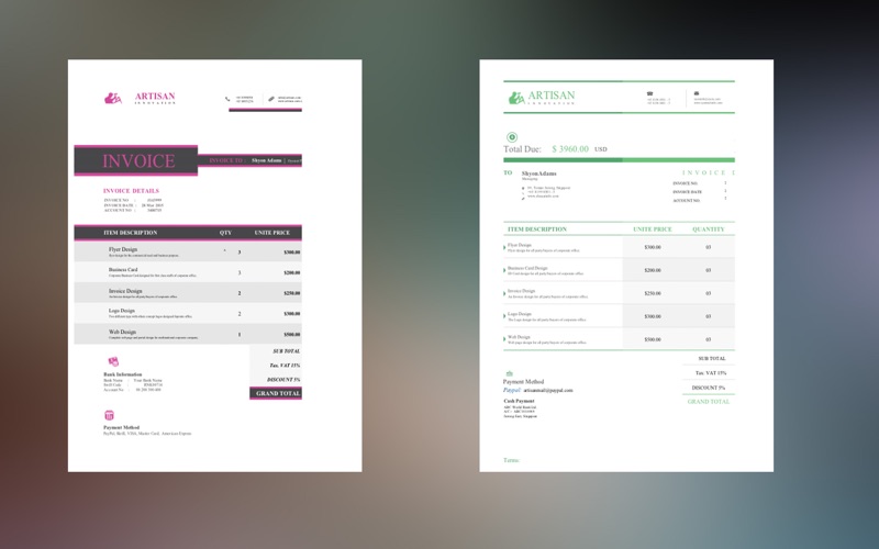 invoice for excel - us letter size iphone screenshot 4