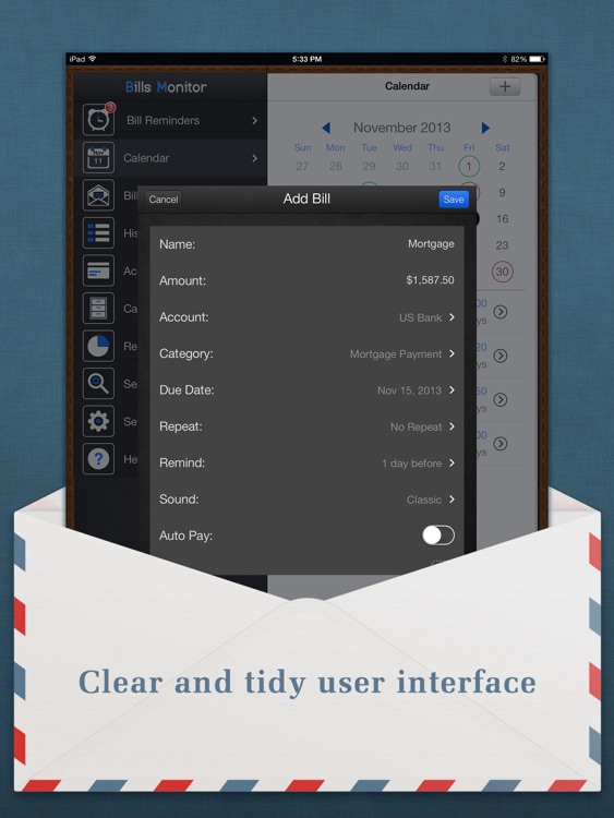 Bills Monitor Pro for iPad - Bill Manager & Minder screenshot-4