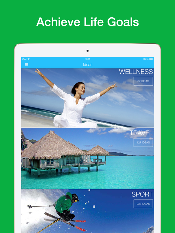 iWish - Life Goals, Wishlist, Bucket List iPad screenshot 1 - Lifestyle app