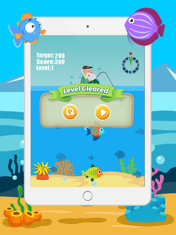 Old Man Hunting The fish race against time iPad screenshot