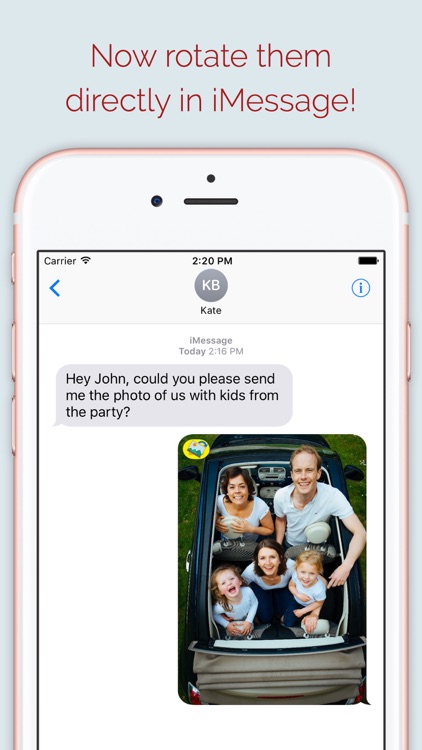 Rotate Photo - Rotate photos right in iMessage