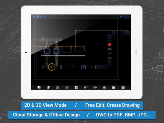 CAD Design 3D - edit Auto CAD DWG/DXF/DWF files iPad app afbeelding 5