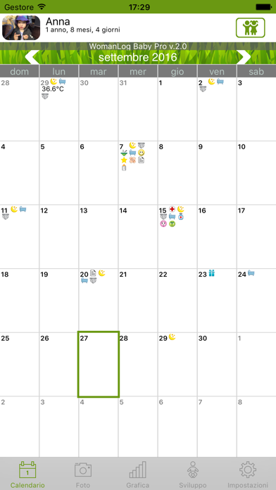 Calendario WomanLog Baby Pro screenshot 1