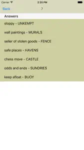 Cheats for 7 Little Words screenshot #3 for iPhone