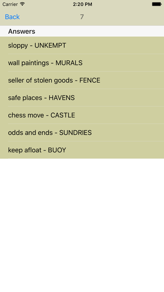 #3. Cheats for 7 Little Words (iOS) بواسطة: Connor Duggan