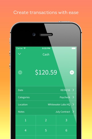 Track spending and manage personal finances with Moni (checkbook) screenshot 3
