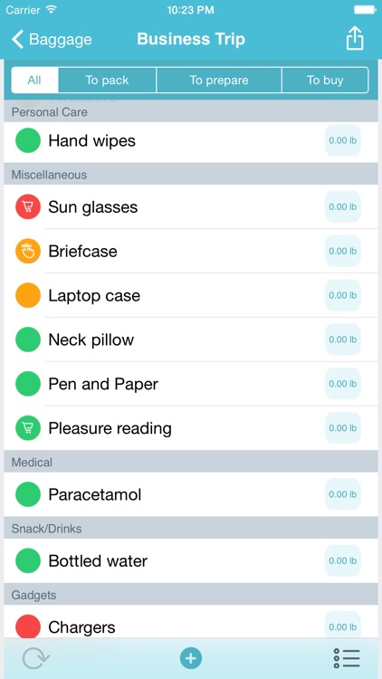 Baggage - travel packing organizer and checklist