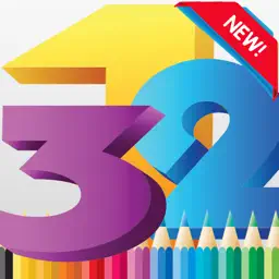 Coloring Book: 123 Write Learn English Number Page app icon