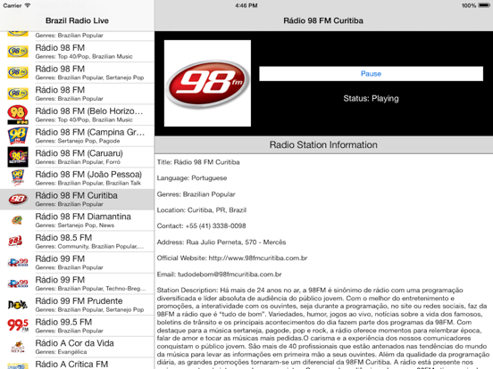 Screenshot #4 pour Brazil Radio Live Player (Brasília / Portuguese / português / Brasil rádio)