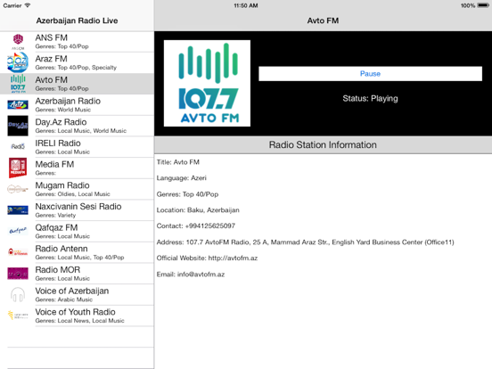 Screenshot #6 pour Azerbaijan Radio Live Player (Azərbaycan radio)