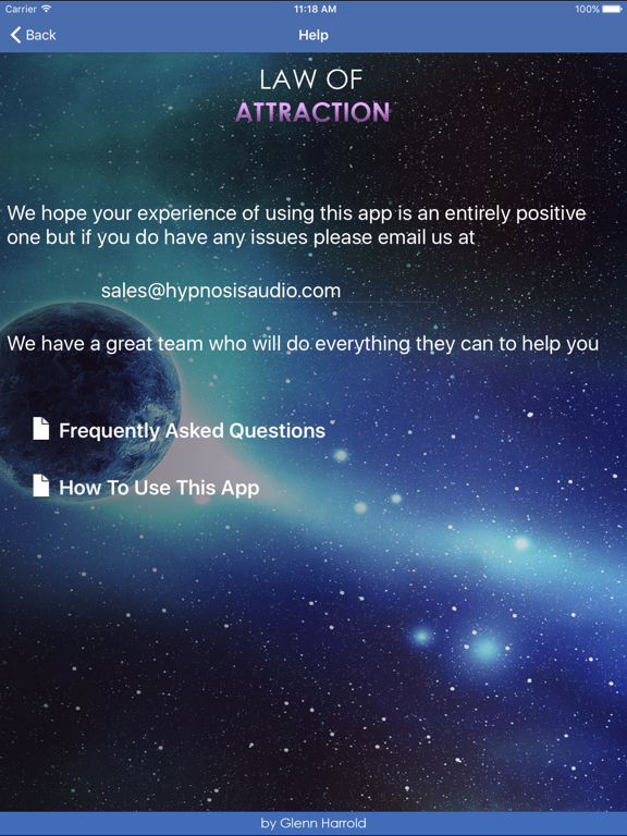 Law of Attraction Hypnosis by Glenn Harrold iPad screenshot 5 - Lifestyle app