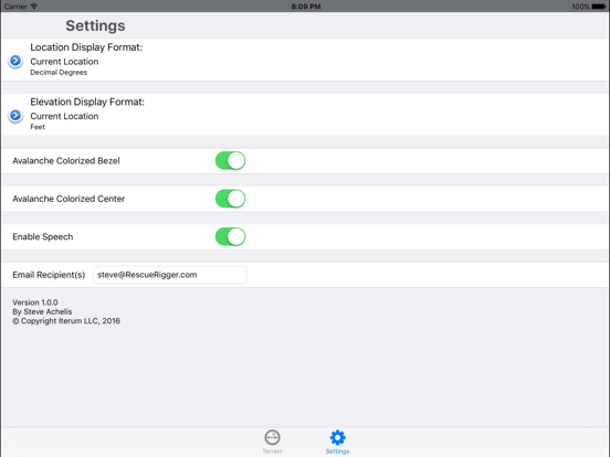 Avalanche Inclinometer iPad app afbeelding 4