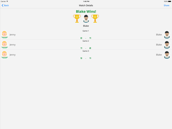 Ping Pong Scorer Pro iPad screenshot 4 - Sports app