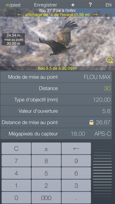 Screenshot #3 pour Focus calculateur hyperfocale profondeur champ