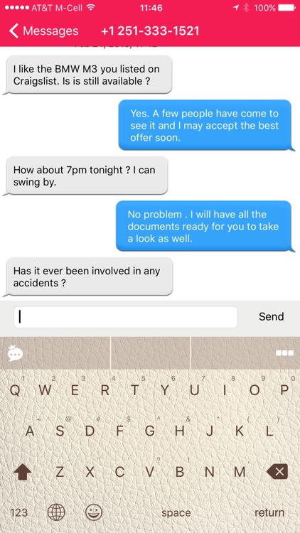 Phoner 2nd Phone Number Text