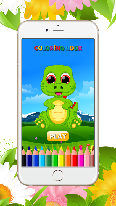 Dinosaur Cute Coloring Book: Paint & Draw for Kids iPhone screenshot