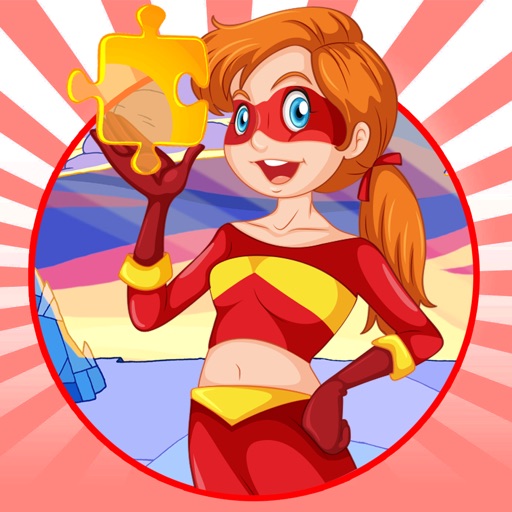 Kids Amazing Power Girl Jigsaw Puzzle Game Icon