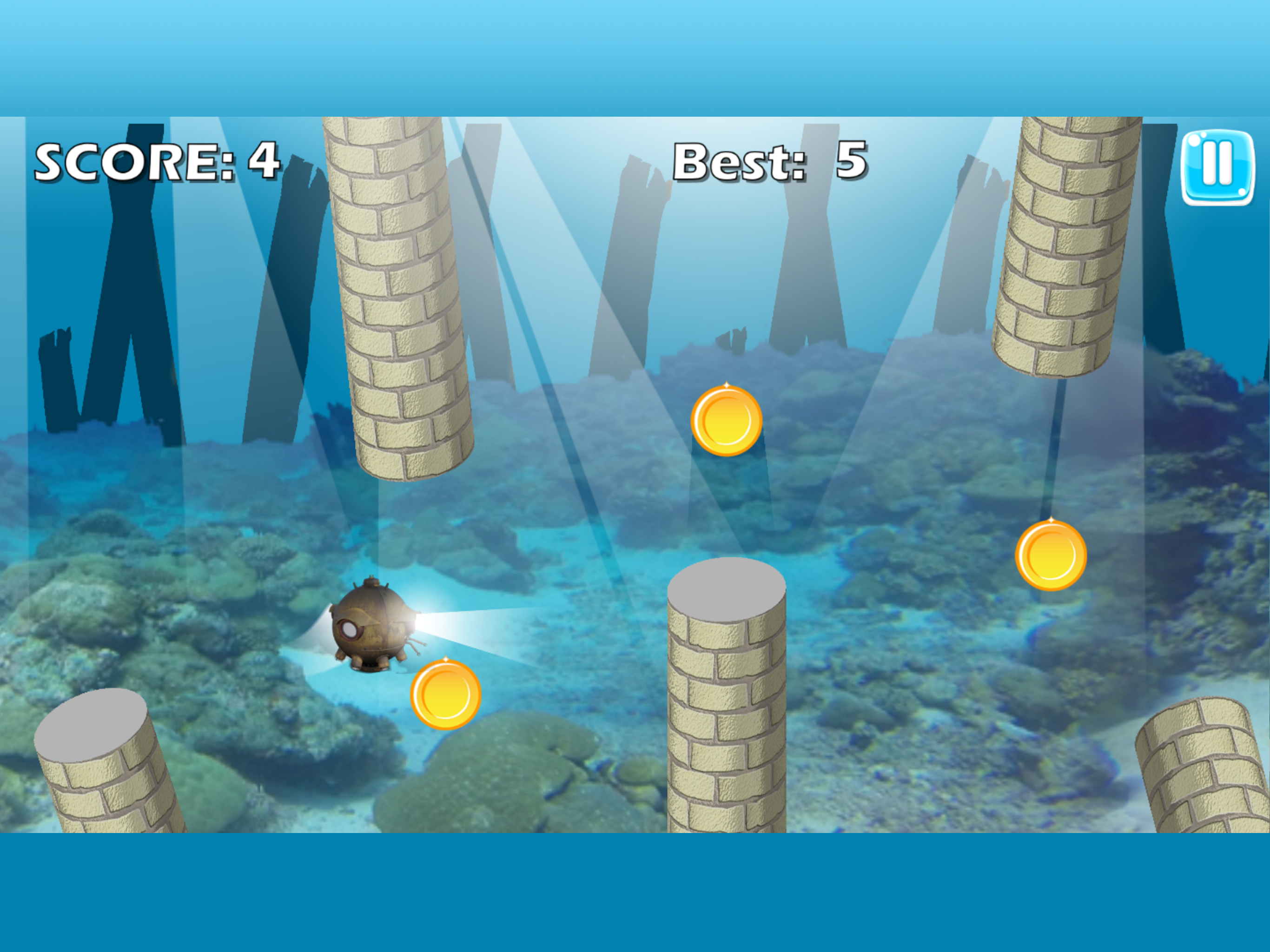 The Yellow Little Submarine Flappy Dive Adventures