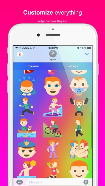 Redhead Emoji Stickers for iMessage