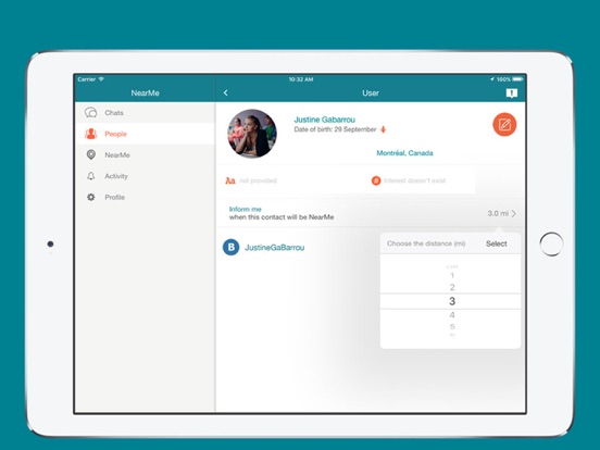 NearMe — view others in a new way! iPad screenshot 5 - Social Networking app