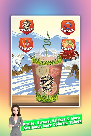 Frozen icee slushy maker: Make cold desserts! frozen drinks with magical decorations in crazy slush factory screenshot 4