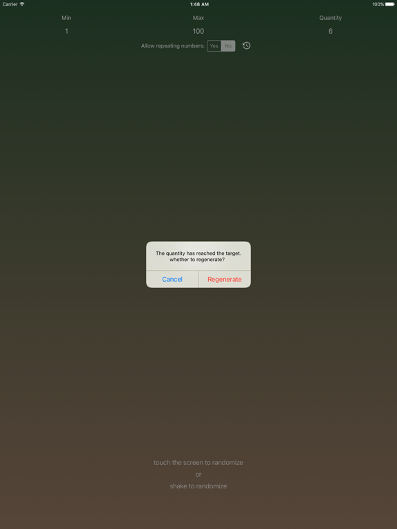 Screenshot #6 pour LuckyNumber - A Random Number Generator