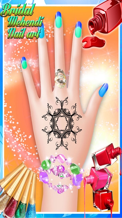 Bridal Mehndi and Nail Art - Manicure mehndi designer games for girls screenshot-3