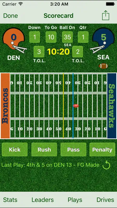 iTouchdown Football Scoring screenshot 1 of 5
