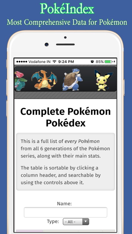 PokeIndex (Most Detailed Info for Pokemon Go)