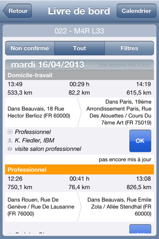 TomTom WEBFLEET Logbook screenshot 2