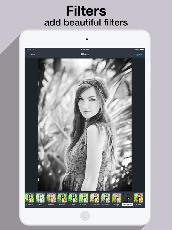 PhotoKit - Deluxe Pic Editor & Vintage Camera With Creative Fx & Filters Aslo Instagram Export iPad screenshot