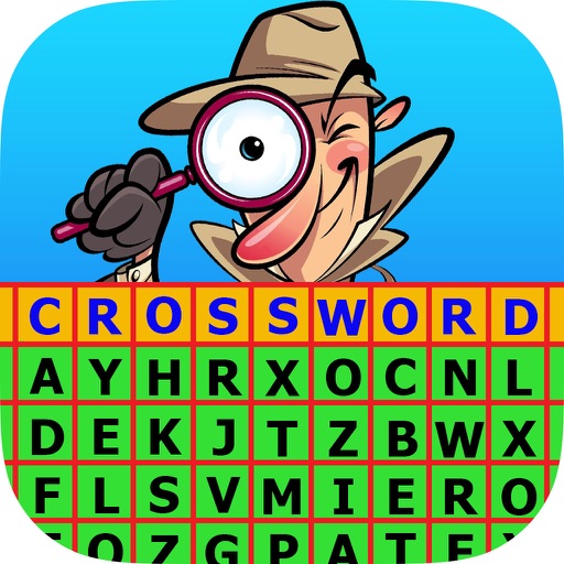 Crossword game for intelligent: Word Search puzzle in the letters table Icon