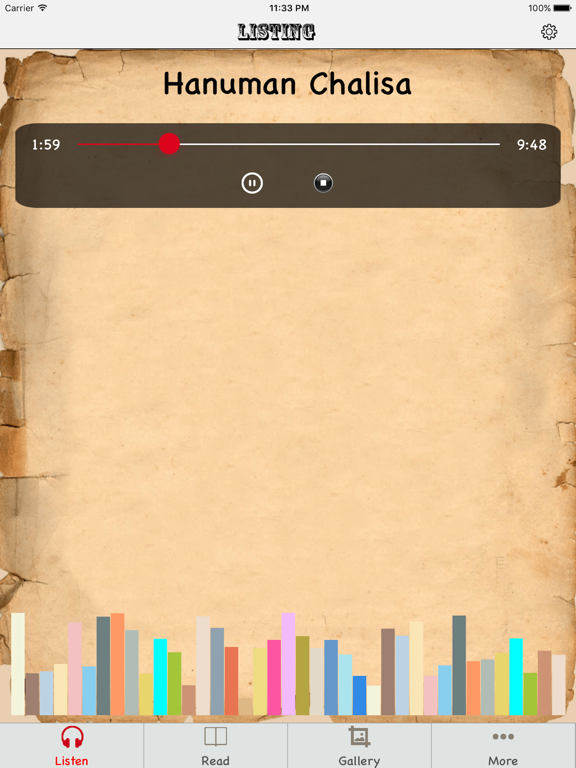 Hanuman Chalisa Audio & Text iPad screenshot 4 - Lifestyle app
