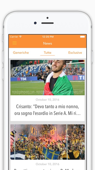 Screenshot #1 pour Mondo Primavera News - Notizie di Calcio Giovanile