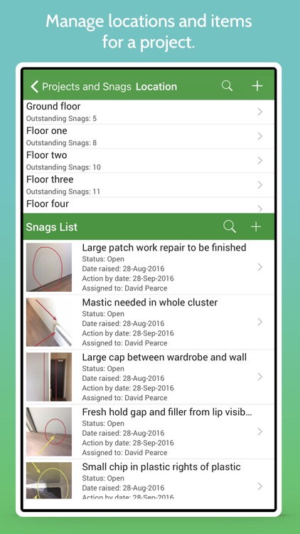 SnagiD-Manage Projects, Locations, Defects, Issues