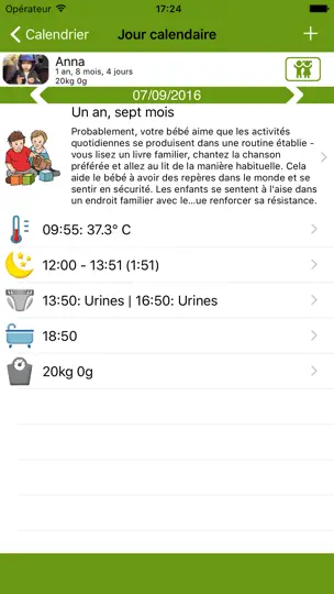 Capture d'écran de Calendrier WomanLog Bébé sur iPhone 2
