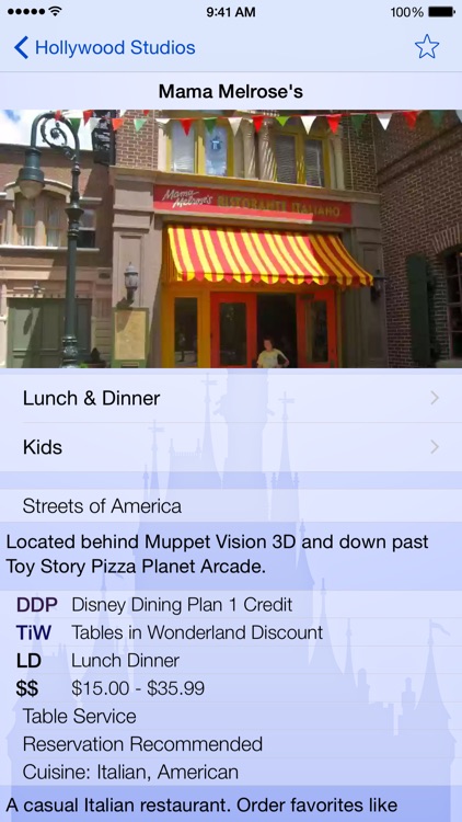 Dining for Disney World