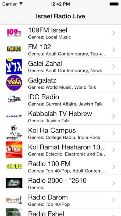 Screenshot #1 pour Israel Radio Live Player (Jerusalem / Hebrew / Arabic / دولة إِسرائيل‎ / العربية / רדיו יִשְׂרָאֵל راديو)