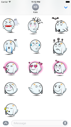 Cute Halloween Ghost - Sticker Pack for iMessage screenshot 2