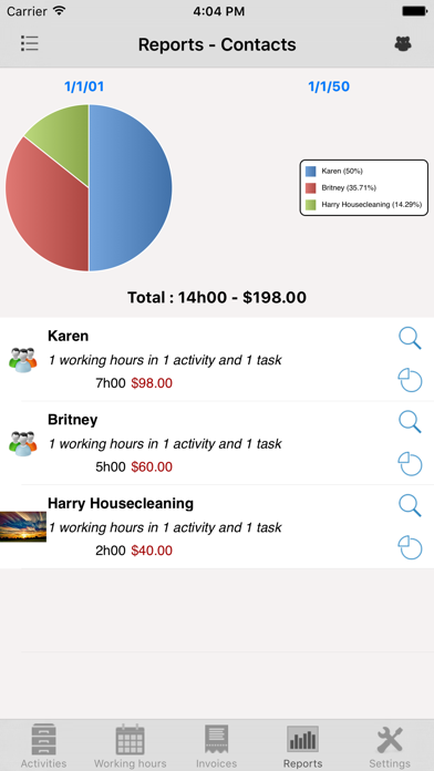 Timesheet, my hours Screenshot