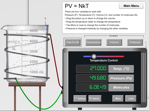 KET Virtual Physics Labs - Ideal Gas Law screenshot 4