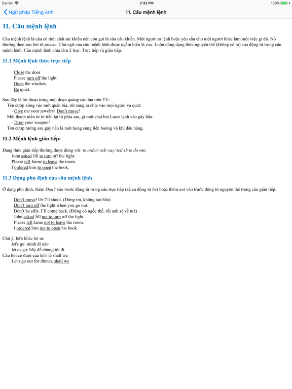 Ngữ pháp Tiếng Anh 2018 iPad screenshot 4 - Education app