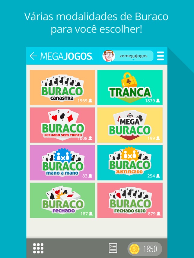 MegaJogos Online - Jogue Buraco, Tranca, Poker, Truco, Dominó