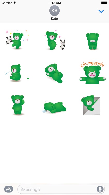 Animated Green Bear Sticker