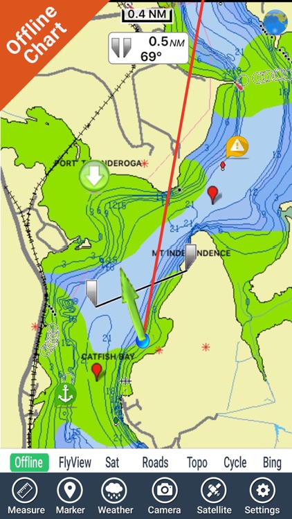 Champlain lake Vermont GPS offline fishing charts